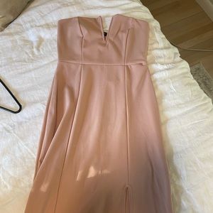 Nasty Gal new maxi strapless dress in blush